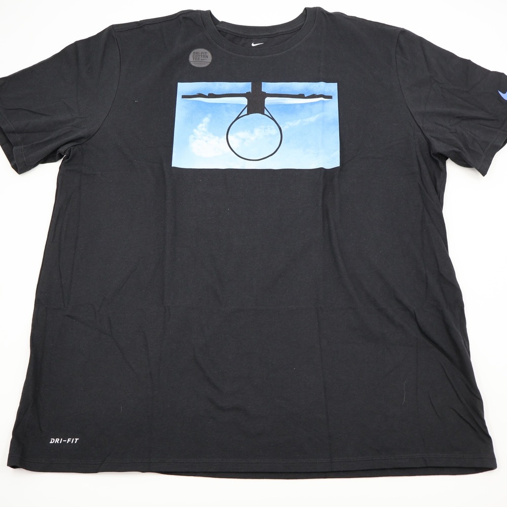 Nike Graphic T-Shirt Mens XXL Black Basketball Hoop Dri-FIT 923725-010